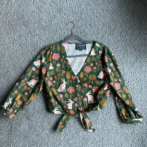 ModCloth x Princess Highway rabbit pattern top